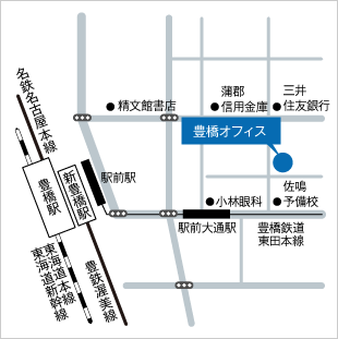 地図:東海地域ブロックセンター豊橋 (豊橋オフィス) 地図:東海地域ブロックセンター豊橋 (豊橋オフィス)