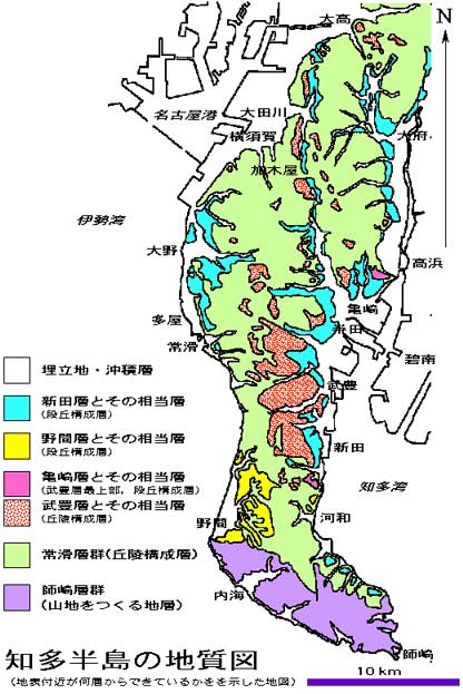 図2 知多半島の地質図