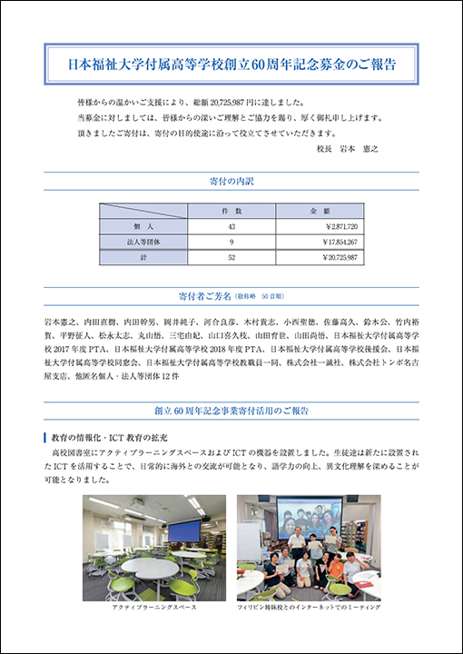 日本福祉大学付属高等学校創立60周年