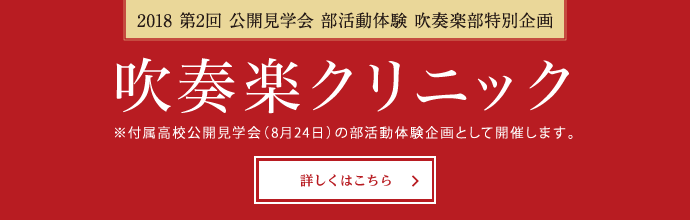 ※特別企画として、『吹奏楽クリニック』を開催！各パートに講師を招き、レッスンを行います。